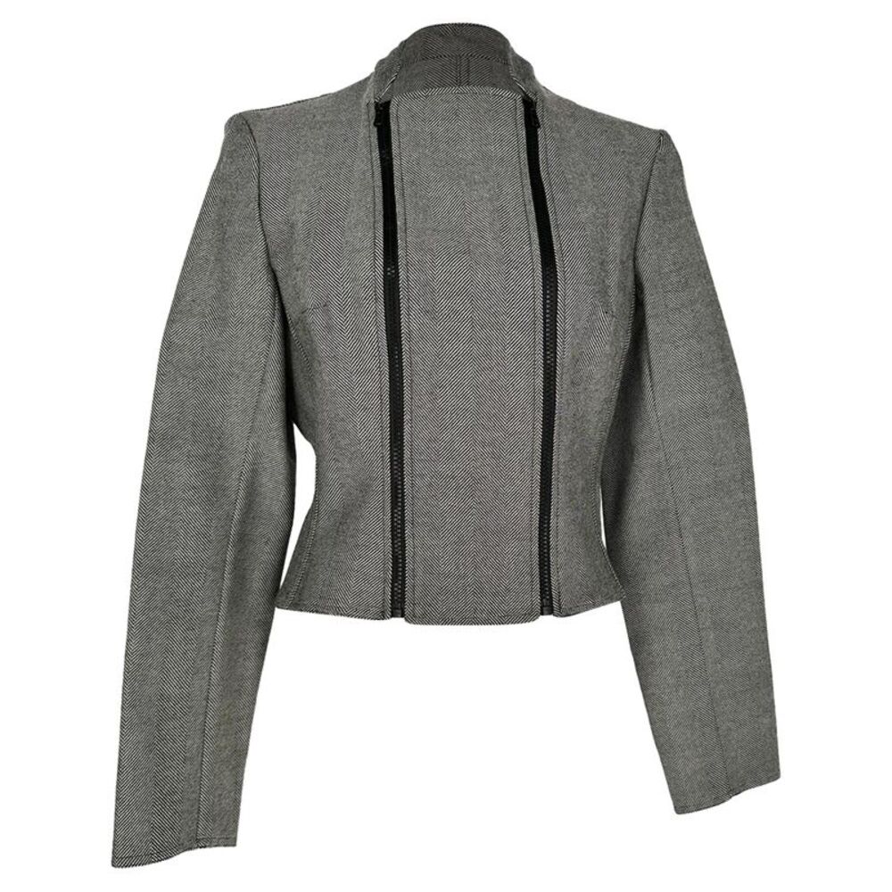 Christian Dior Double-Zipped Blazer in Grey Wool